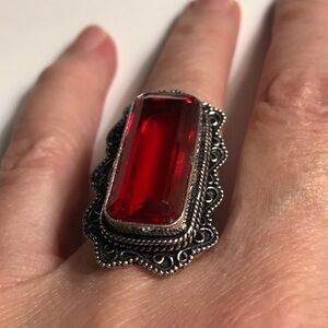Garnet 925 Sterling Silver Ring